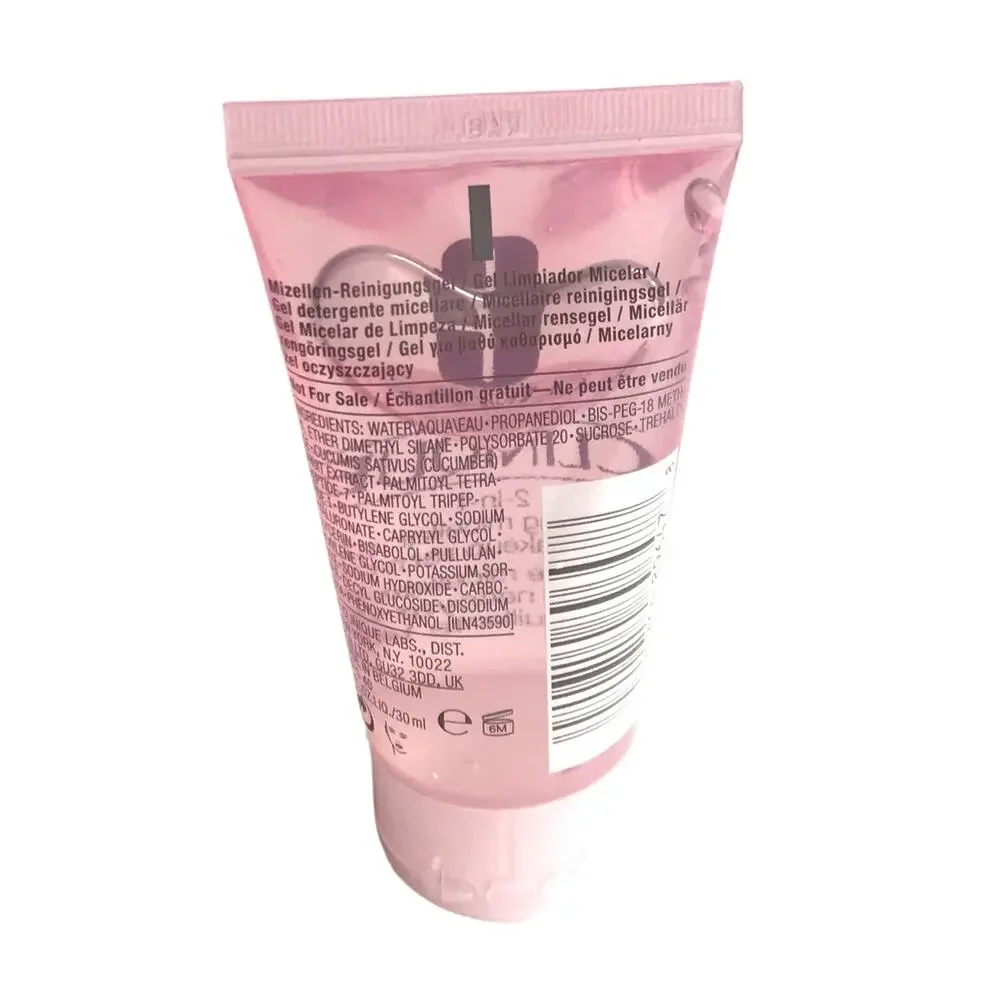 Clinique 2 in 1 Cleansing Micellar Gel Light Makeup Remover 1oz Travel Size NWOT